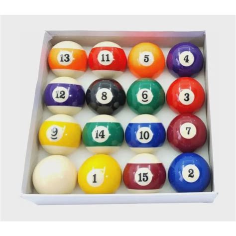 Jogo Bolas De Bilhar Sinuca Numeradas 52mm Snooker Submarino