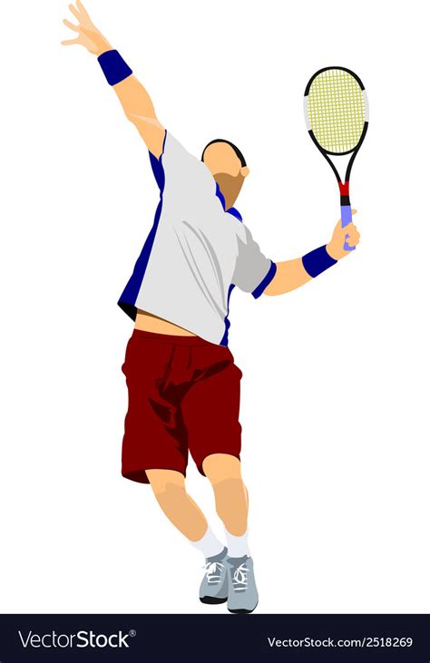 Al 0311 Tennis Player 03 Royalty Free Vector Image