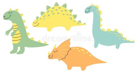 Conjunto De Dinossauros Conjunto De Dino Desenhado M O Cole O De