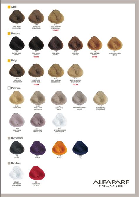 Carta De Colores Evolution Of The Color Tablas De Colores De Pelo