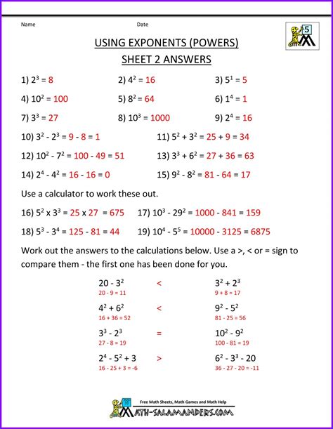 Order Of Operations Worksheets With Answers Grade 6 Printable And Enjoyable Learning