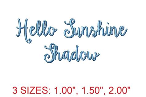 Hello Sunshine Shadow Embroidery Font Creative Fabrica