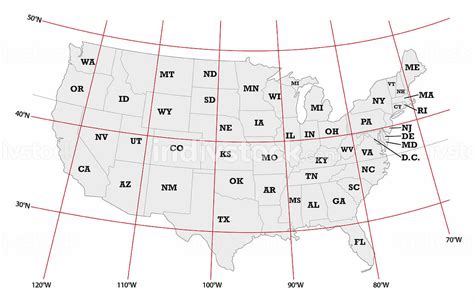 United States Map With Latitude