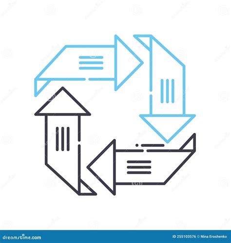 Iteration Cycles Line Icon Outline Symbol Vector Illustration