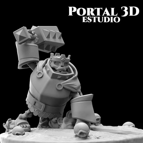 Archivo Stl Skeleton Kingrey Esqueletoclash Royale・diseño Para Descargar Y Imprimir En 3d・cults