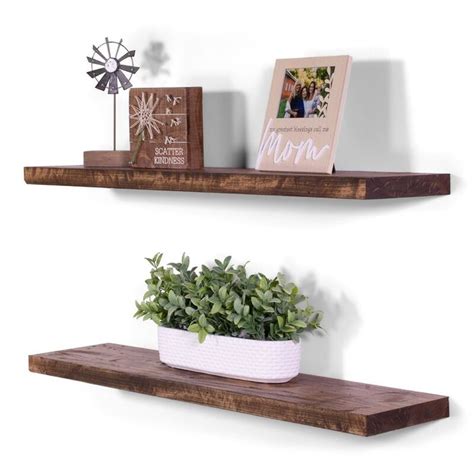 Carbonville 2 Piece Poplar Floating Shelf Floating Shelves Floating