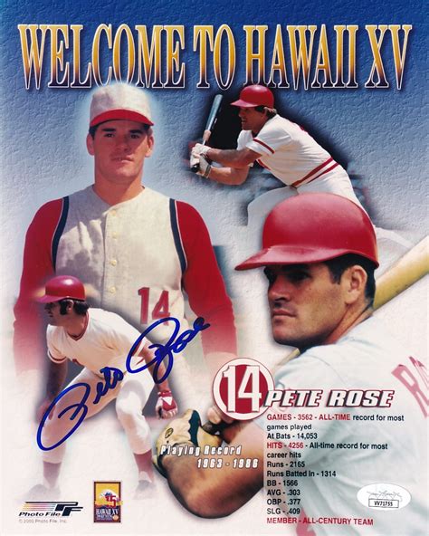 Pete Rose Autographed Cincinnati Reds X Montage Photo Jsa