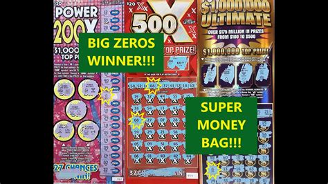 Super Money Bag Big Zeros Winner🍀🍀🍀ultimate 500x And Power 200x Texas Lottery Scratch Off