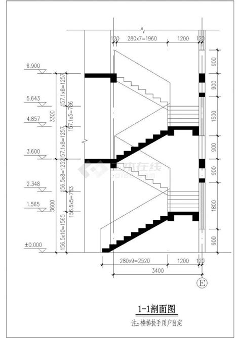 一套单体别墅楼梯二层平面图别墅建筑土木在线