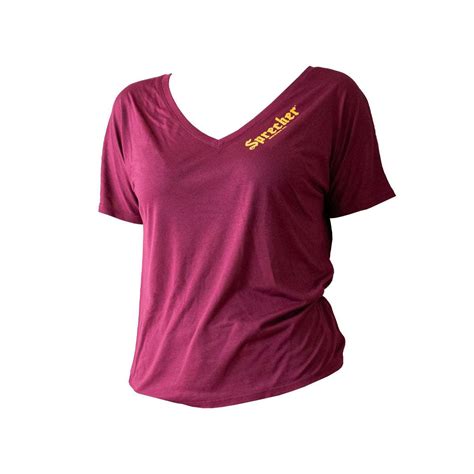 Women's Burgundy V-Neck T-Shirt | Sprecher Brewing Co.