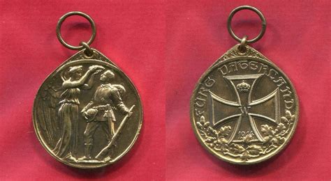 Deutschland Germany Kaiserreich Wwi Vergoldete Bronzemedaille F Rs