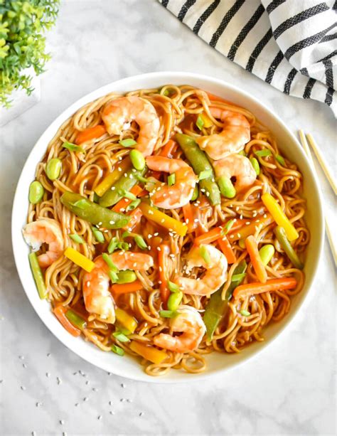 Shrimp Ramen Stir Fry Herbs And Flour