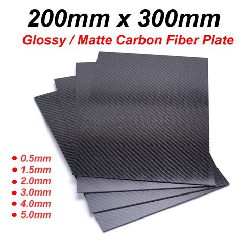 1mm 15mm 2mm 3mm 4mm 5mm Carbon Fiber Fibre Board Sheet 300mm X 200mm