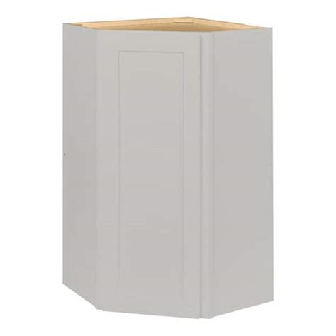 Hampton Bay Avondale Shaker Dove Gray Quick Assemble Plywood 24 In Corner Wall Cabinet 24 In W