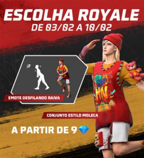 Escolha Royale Free Fire Como Conseguir O Conjunto Estilo Moleca Ps