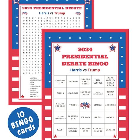 Trump Harris Debate Bingo Etsy