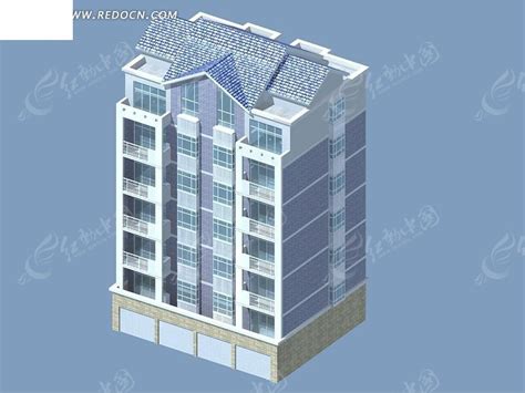 独栋高层住宅3d建筑模型3dmax素材免费下载红动中国