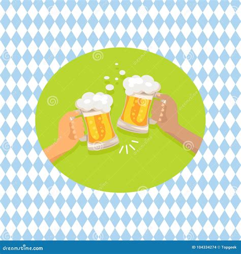 Friends Drinking Beer Shown On Vector Illustration Stock Vector