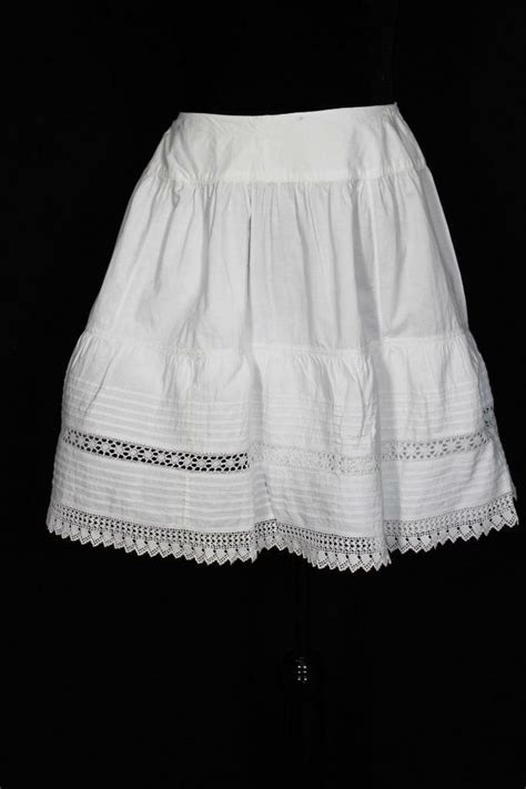 ANTIQUE FRENCH EDWARDIAN 1920 S WHITE COTTON PETTICOA Gem