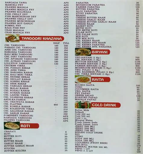 Menu Of Classic Point Dombivali East Thane