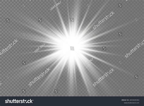 Set White Glowing Light Burst On Stock Vector Royalty Free 2072035763