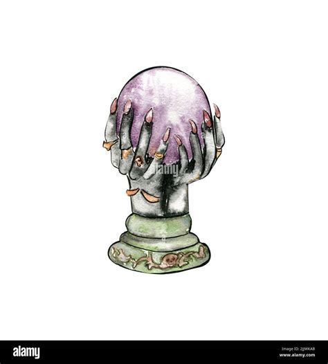 Hand drawn crystal witch ball Stock Photo - Alamy