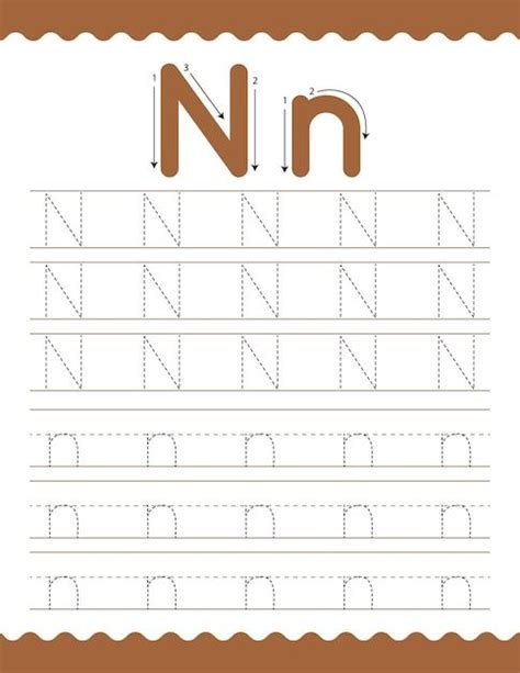 The Letter N Worksheet For Handwriting