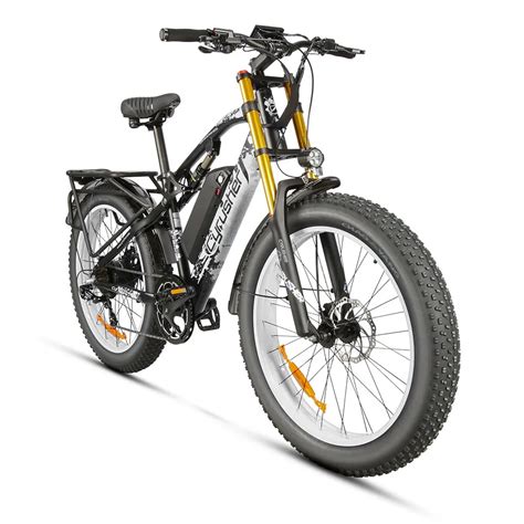 Cyrusher Full Suspension Fat E Bike 750W 48V 17Ah Electric Bicycle 26