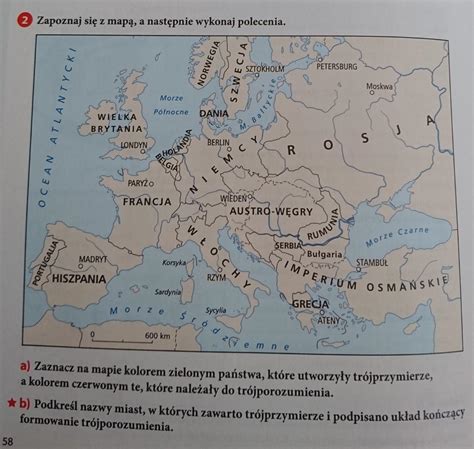 2 Zapoznaj się z mapą a następnie wykonaj polecenia a Zaznacz na