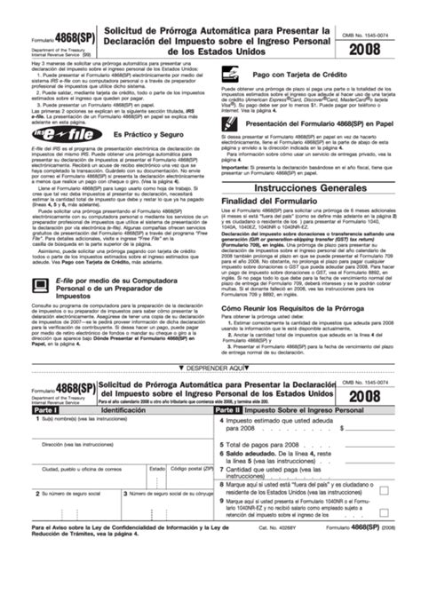 Fillable Form Sp Solicitud De Prorroga Automatica Para