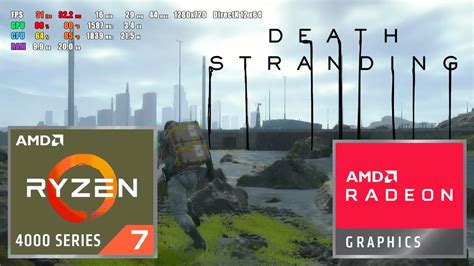 Death Stranding Amd Ryzen 7 4700u Radeon Vega 7 Integrated Graphics Test Gameplay Youtube