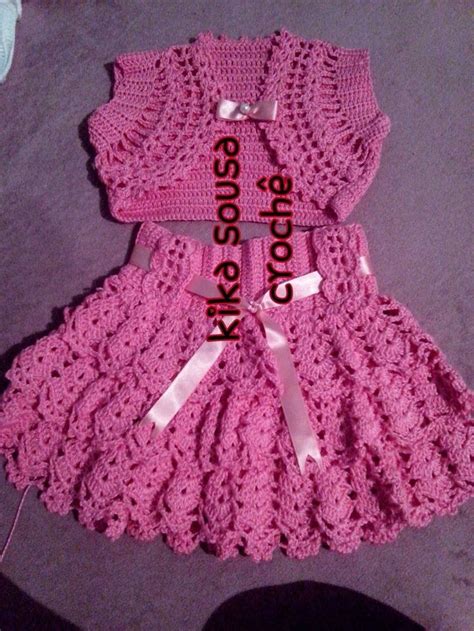 Conjunto Infantil Belíssimo Conjunto De Croche Vestidos De Crochê