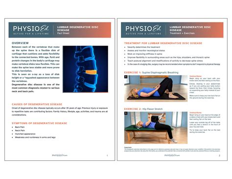 Printable Degenerative Disk Disease Exercises [PDF] - Physio Ed.