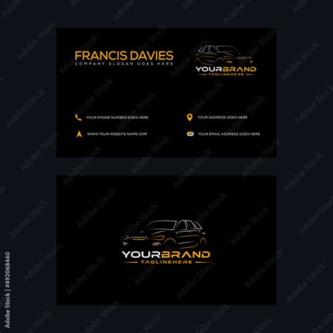 Professional car company business logo visiting card design Stock ...