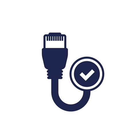 Ethernet Cable And Check Mark Vector Icon 11231514 Vector Art At Vecteezy