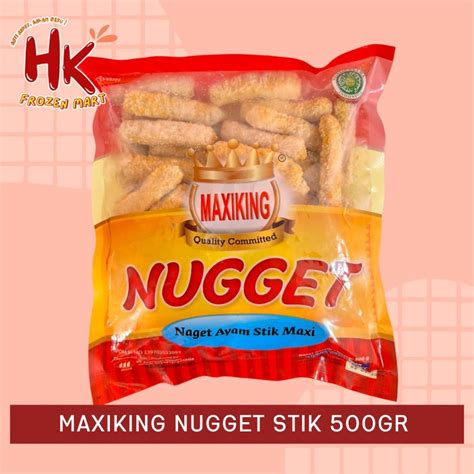 Jual Maxiking Nugget Stick 500gr Naget Ayam Chicken Bentuk Stik Coin