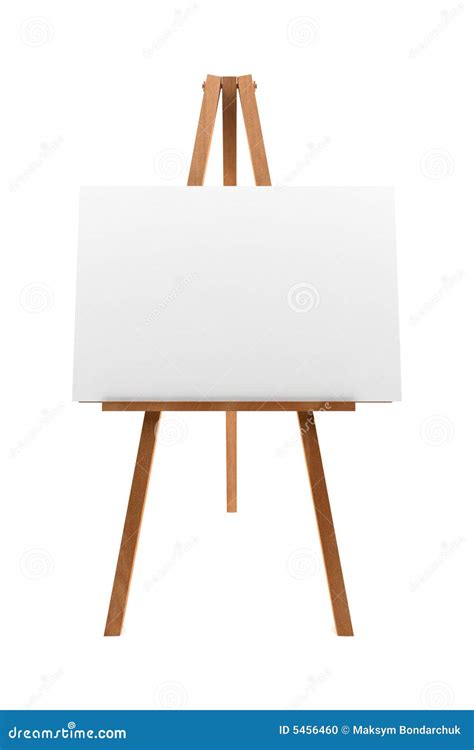 Wooden Easel With Blank Canvas Isolated On White Stock Photo Image