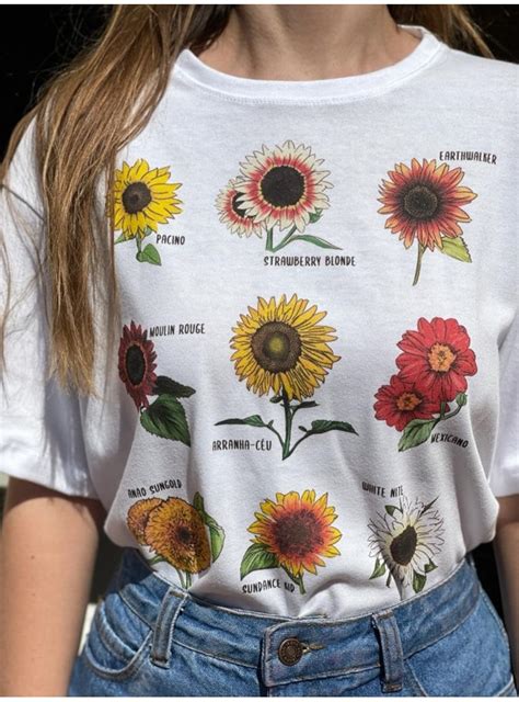 Camisetas Coisas Vermelhas Girassóis - Camiseta Girassóis - Branca