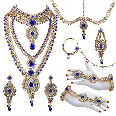 Buy Lucky Jewellery Designer Gold Plated Dulhan Bridal Combo Set For