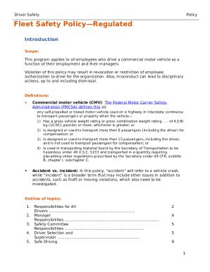 Sample Fleet Safety Program Construction Pros Doc Template PdfFiller