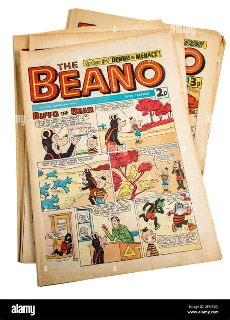 Beano comics from 1974 featuring Biffo the Bear Stock Photo - Alamy