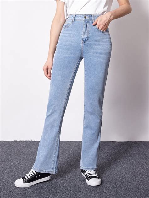 Teen Girls Ripped Bootcut Leg Jeans SHEIN USA