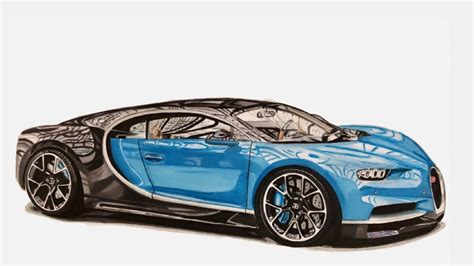 Desenho De Bugatti - how to draw bugatti chiron realistic drawing - YouTube