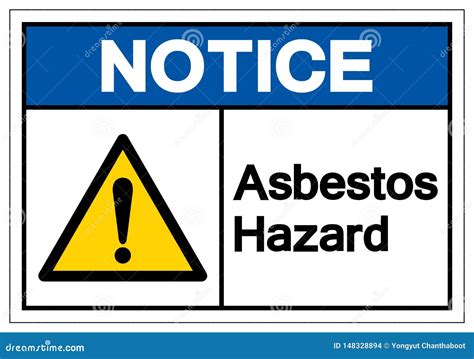 Notice Asbestos Hazard Symbol Sign Vector Illustration Isolated On