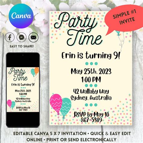 Simple Birthday Invitation - Etsy