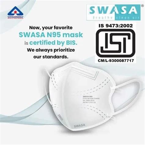 Reusable White Swasa N95 Face Mask Certification Iso Number Of