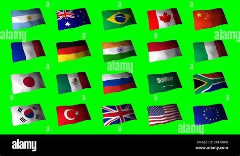 National Flags Of G Country Green Background For Chroma Keying Stock