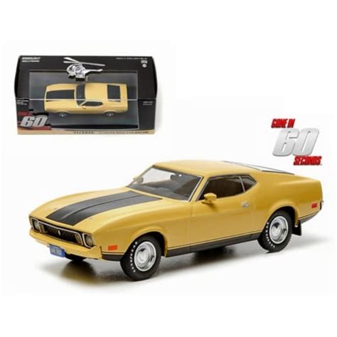 Greenlight 86412 1973 Ford Mustang Mach 1 Yellow Eleanor Gone In Sixty Seconds Movie 1974 1 4 1