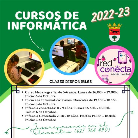 Inicio del periodo de matricula de los cursos de informática infantiles