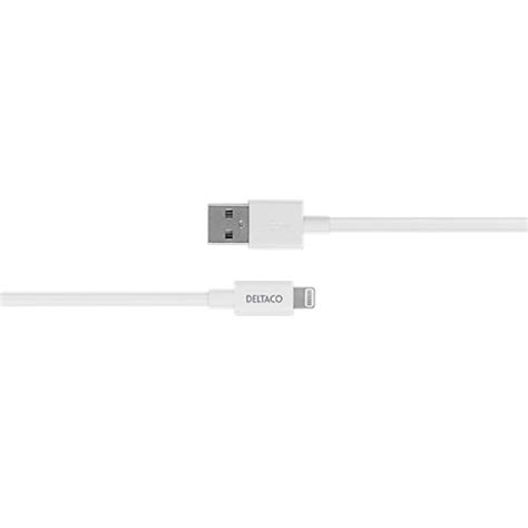 Deltaco USB A Til Lightning Kabel 2m MFi Hvid 139 DKK